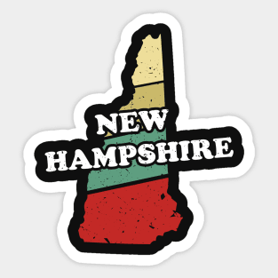 New Hampshire State Vintage Retro Souvenir print Sticker
